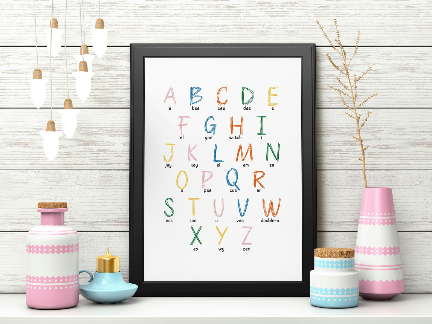 Children's Alphabet poster. Nursery wall art.