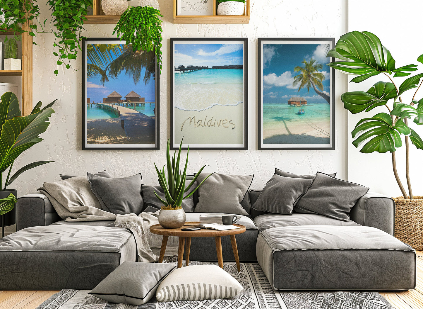Set of 3 Maldives prints, Malé Water Villa prints, Holiday memories prints, Travel photograph, Beach posters, Island beach Bathroom wall art