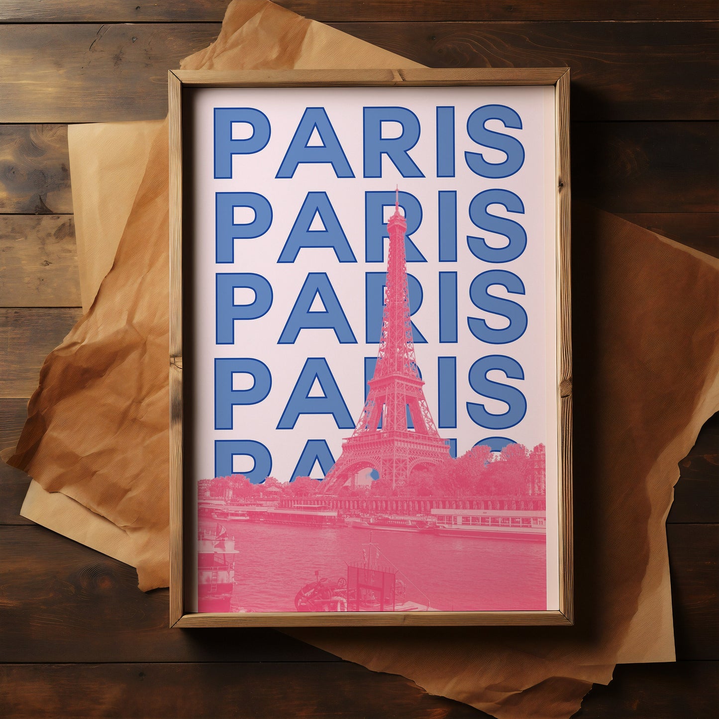Paris Pop Art srtyle print - colours and icons can be changed