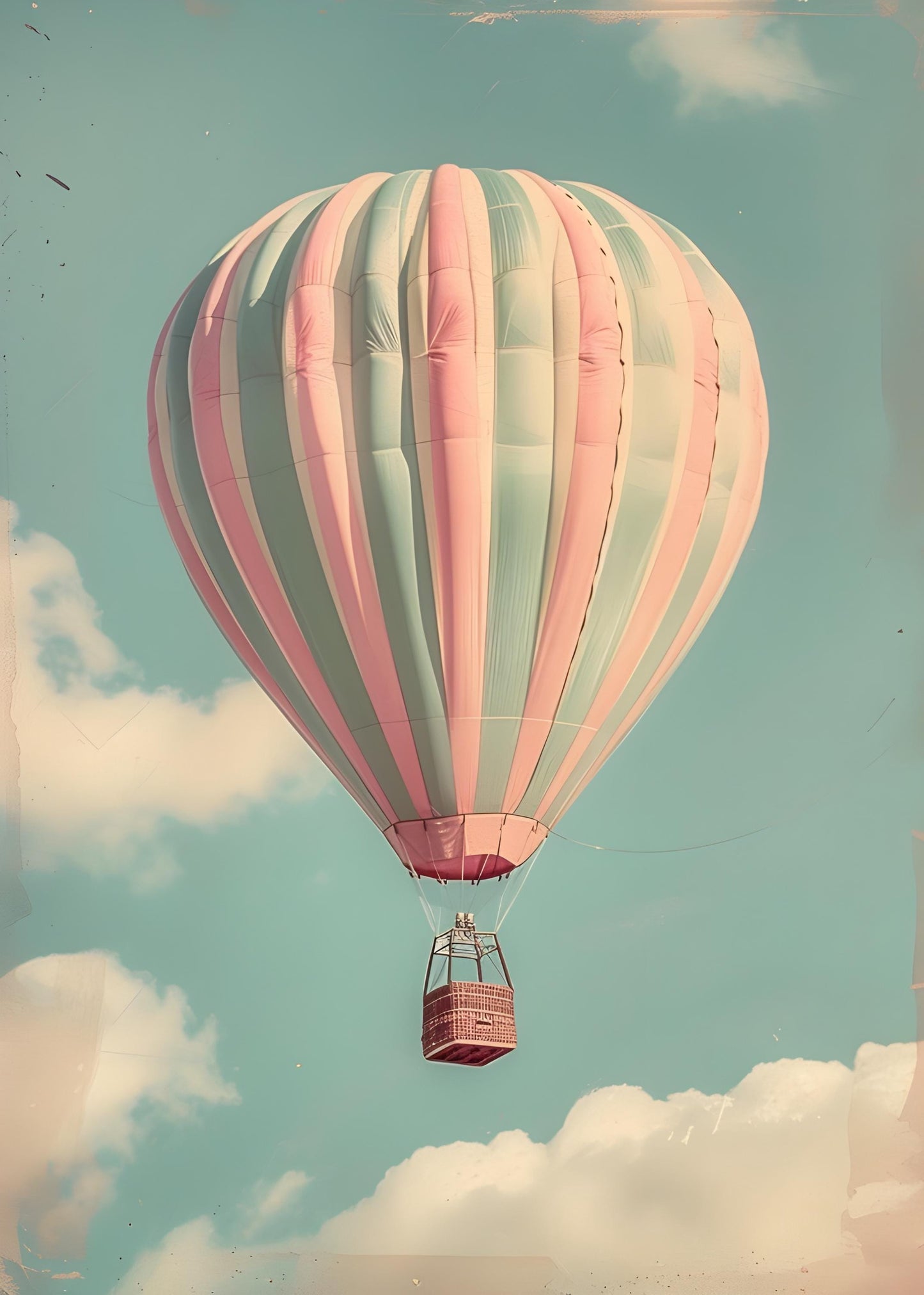 Hot air balloon print. Children's bedroom print.