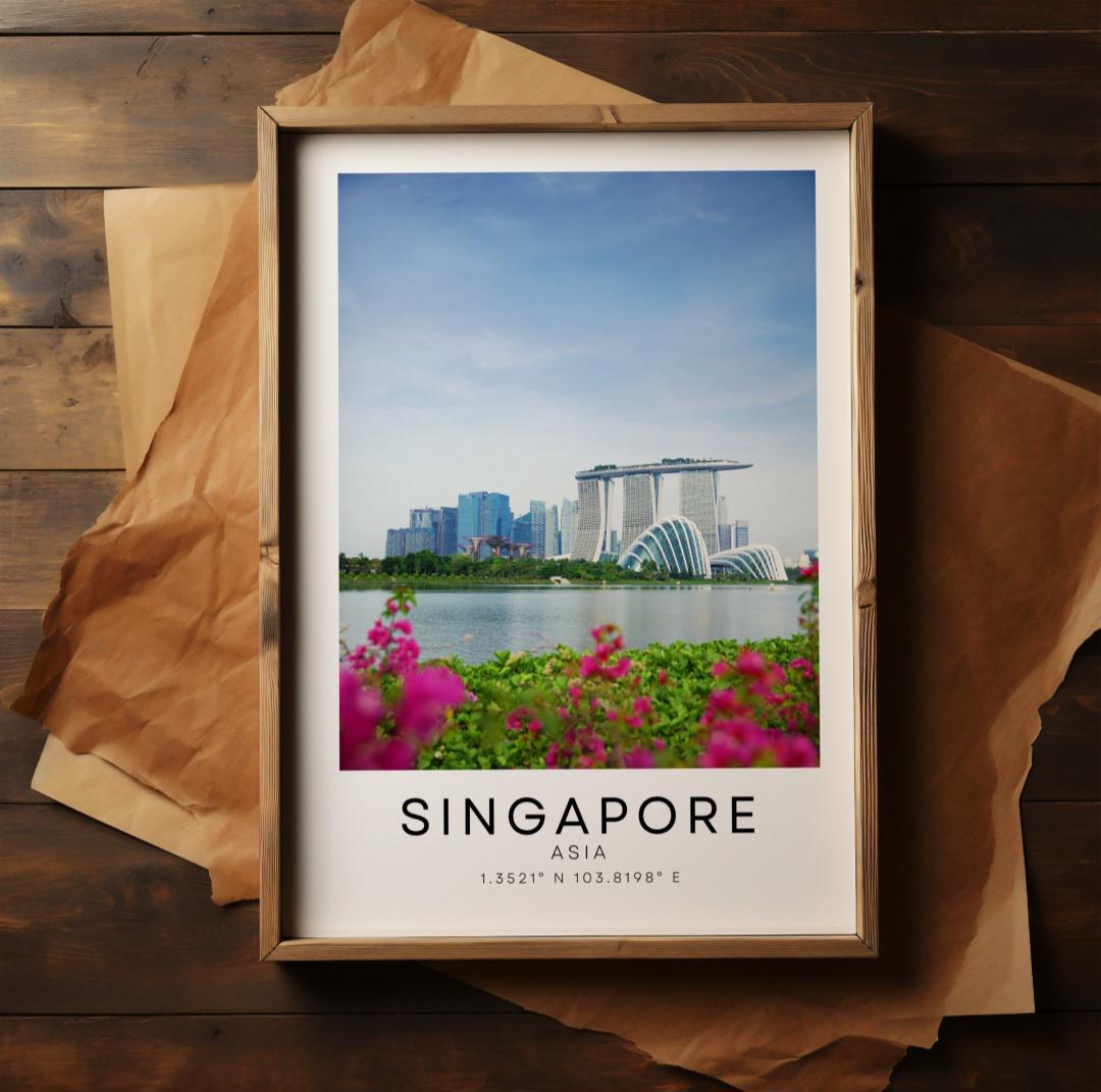 Singapore print, City print, Colour travel Asia print, Travel photography, Travel poster, Wall art, Home decor, Gift