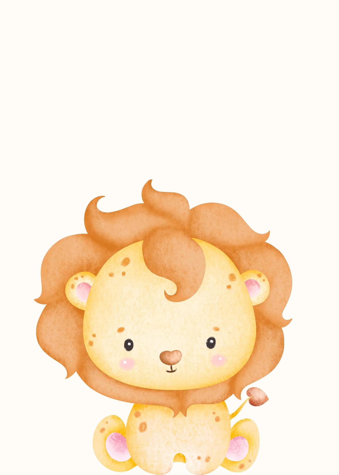Baby lion print. Children's bedroom wall art.