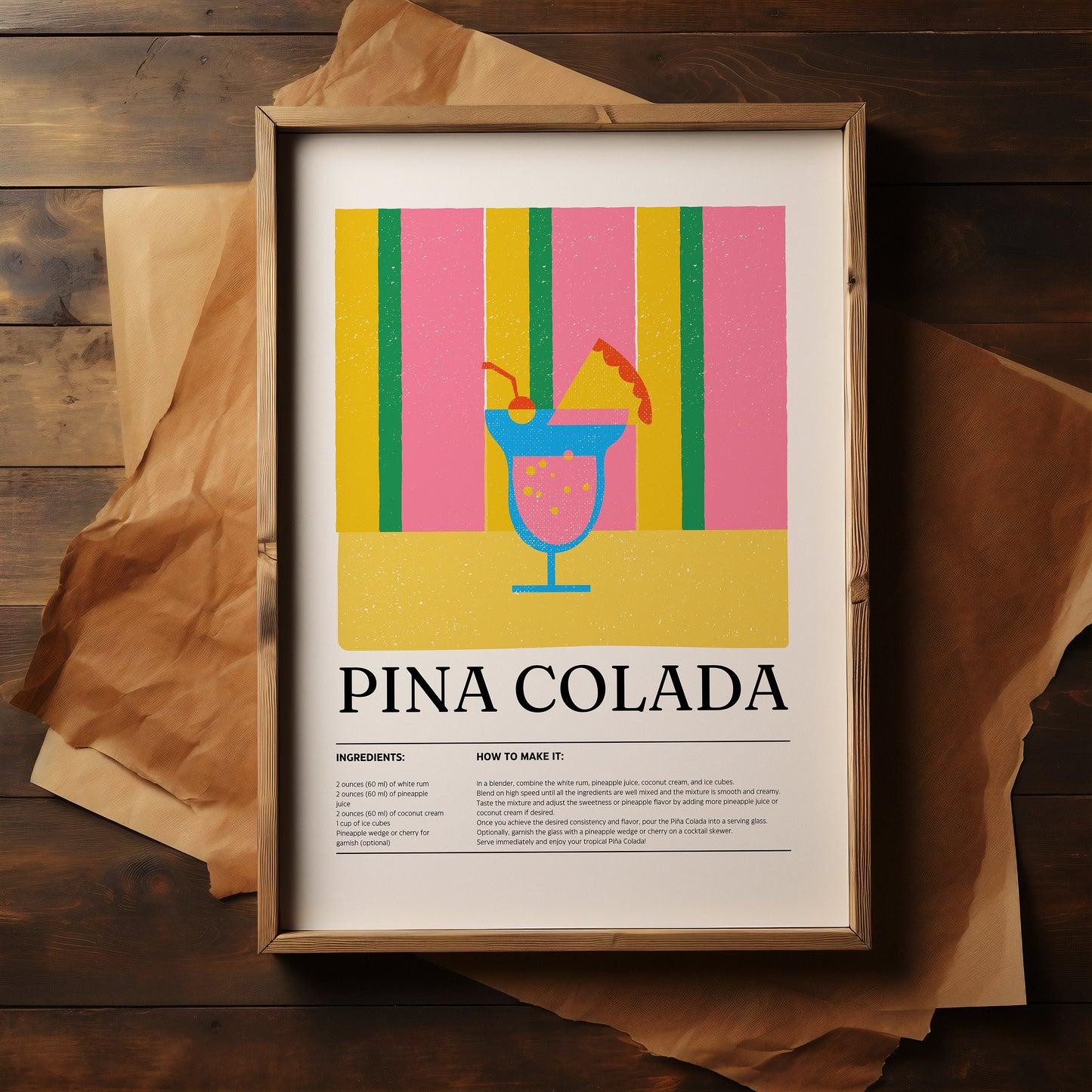 Pina Colada cocktail print