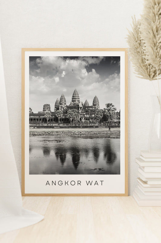 Angkor Wat black and white travel print