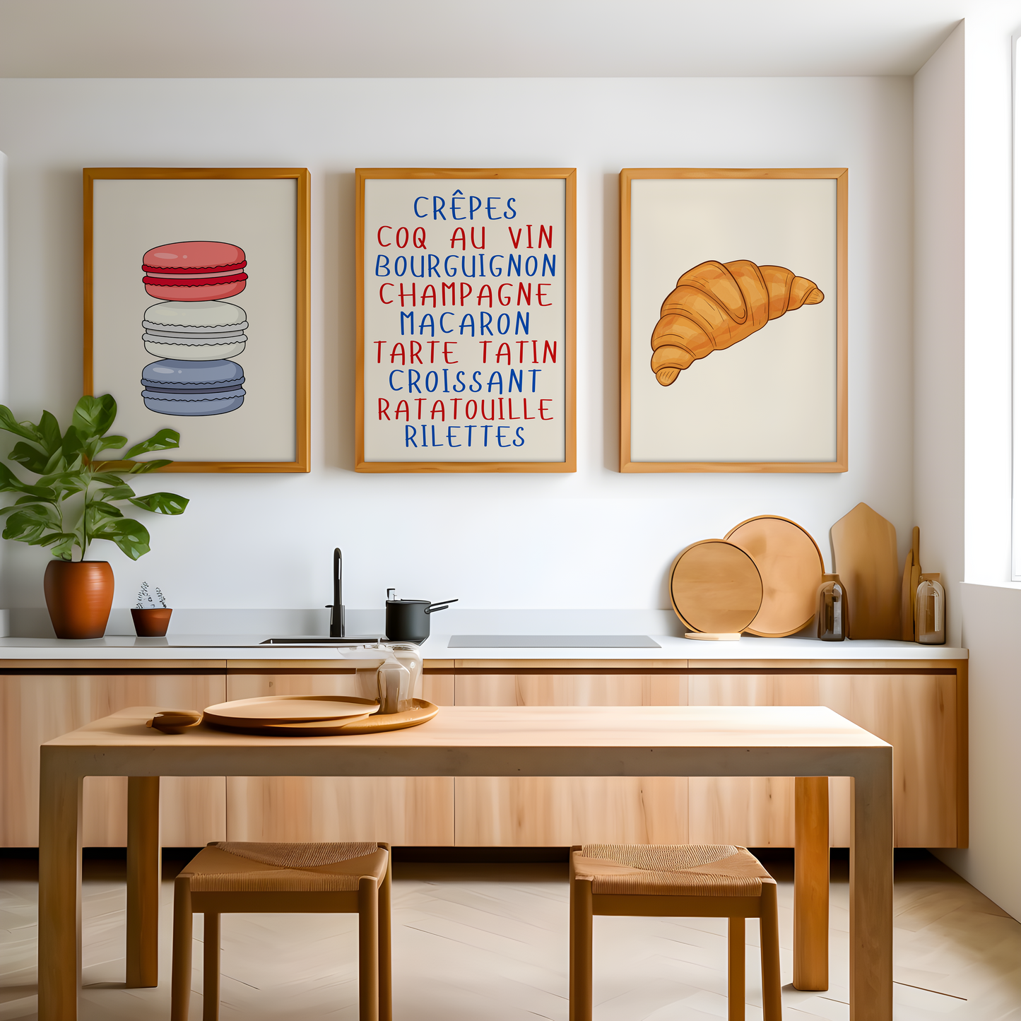 Set of 3 French food posters