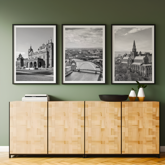 Set of 3 Glasgow city prints