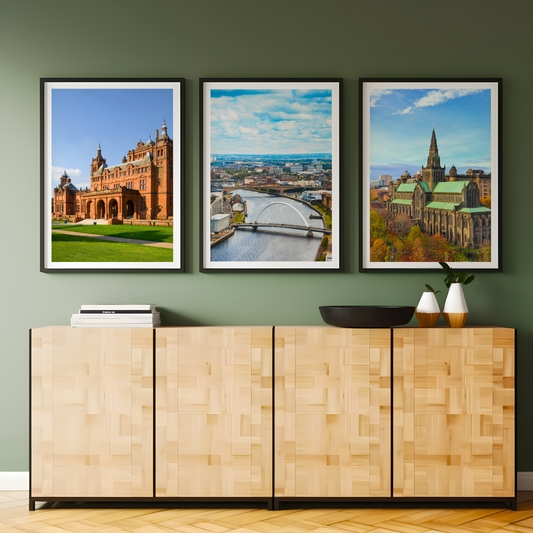 Set of 3 Glasgow city prints
