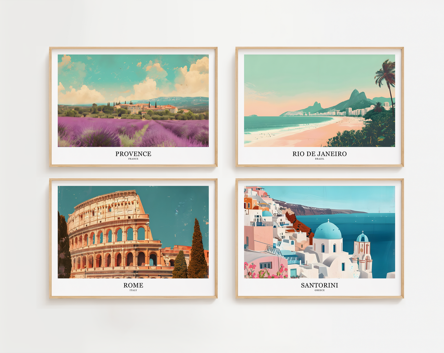 Retro style city prints in landscape. Choose from 56 locations listed.