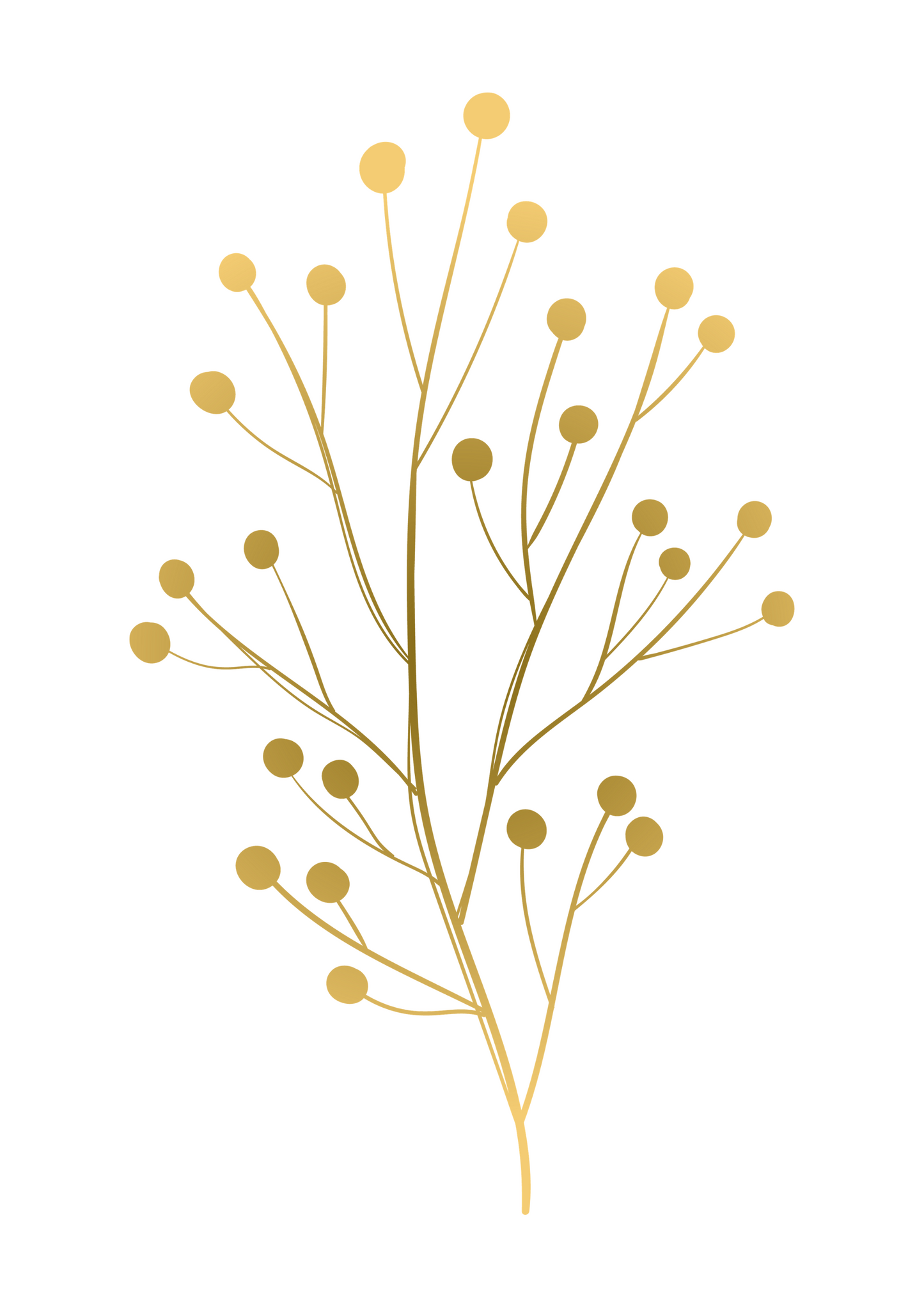 Set of 3 gold-coloured leaf posters