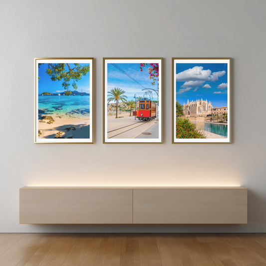 Set of 3 Majorca colour prints