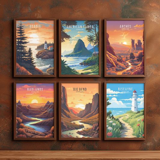 World National Parks Posters-  Choose from 64 parks listed