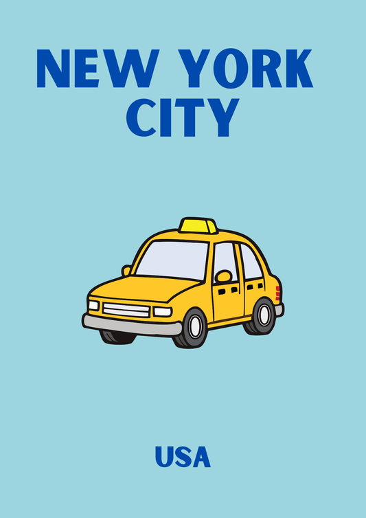 New York City Pop Art style yellow cab print