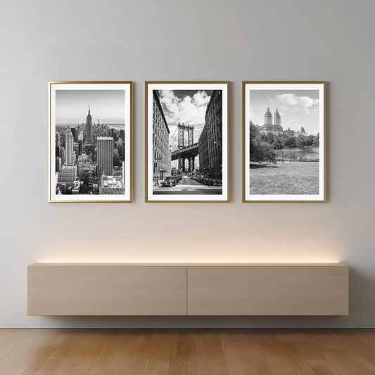 Set of 3 New York City black and white posters