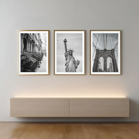Set of 3 New York City black and white posters