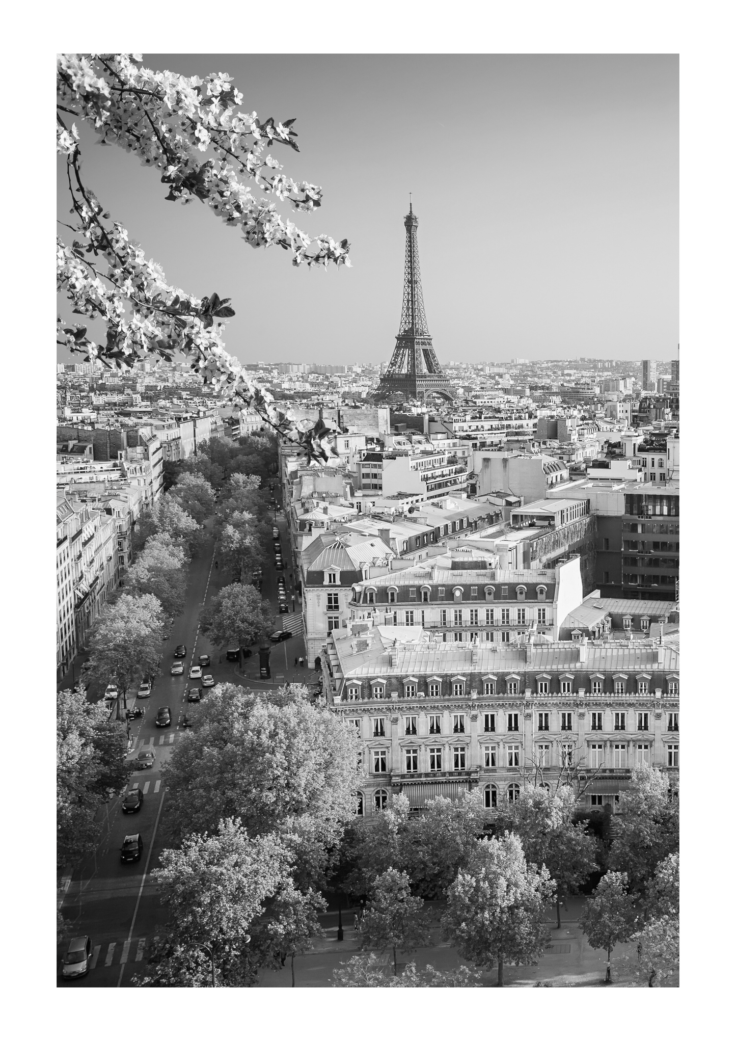 Set of 3 Paris city black and white prints