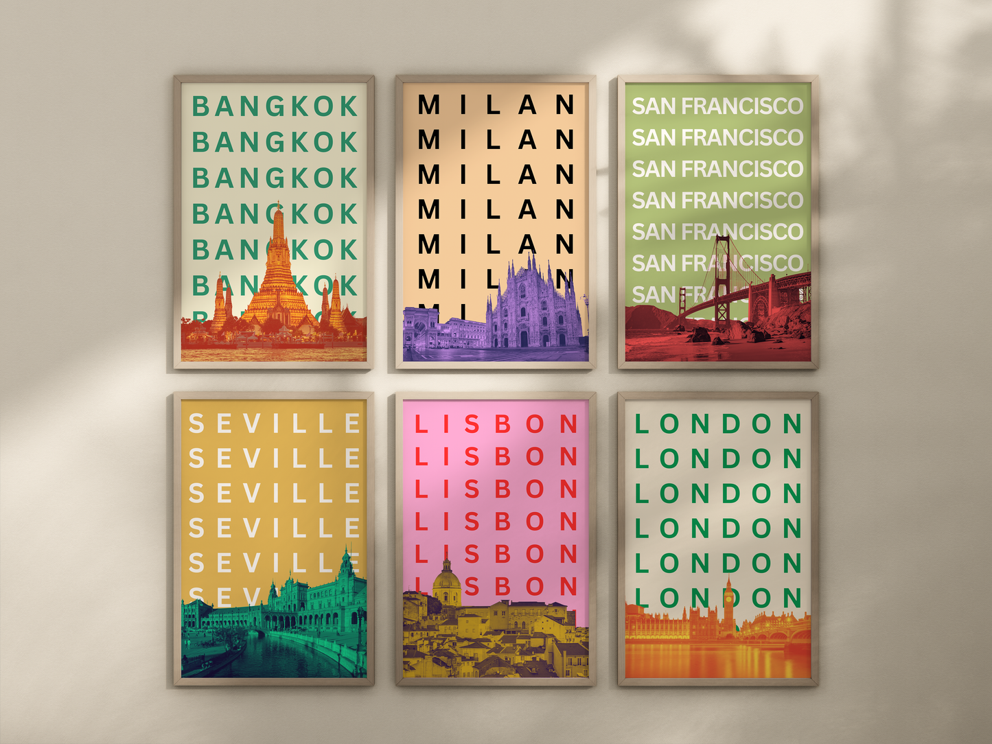 Pop Art style city skyline  posters - ANY location, any colour!