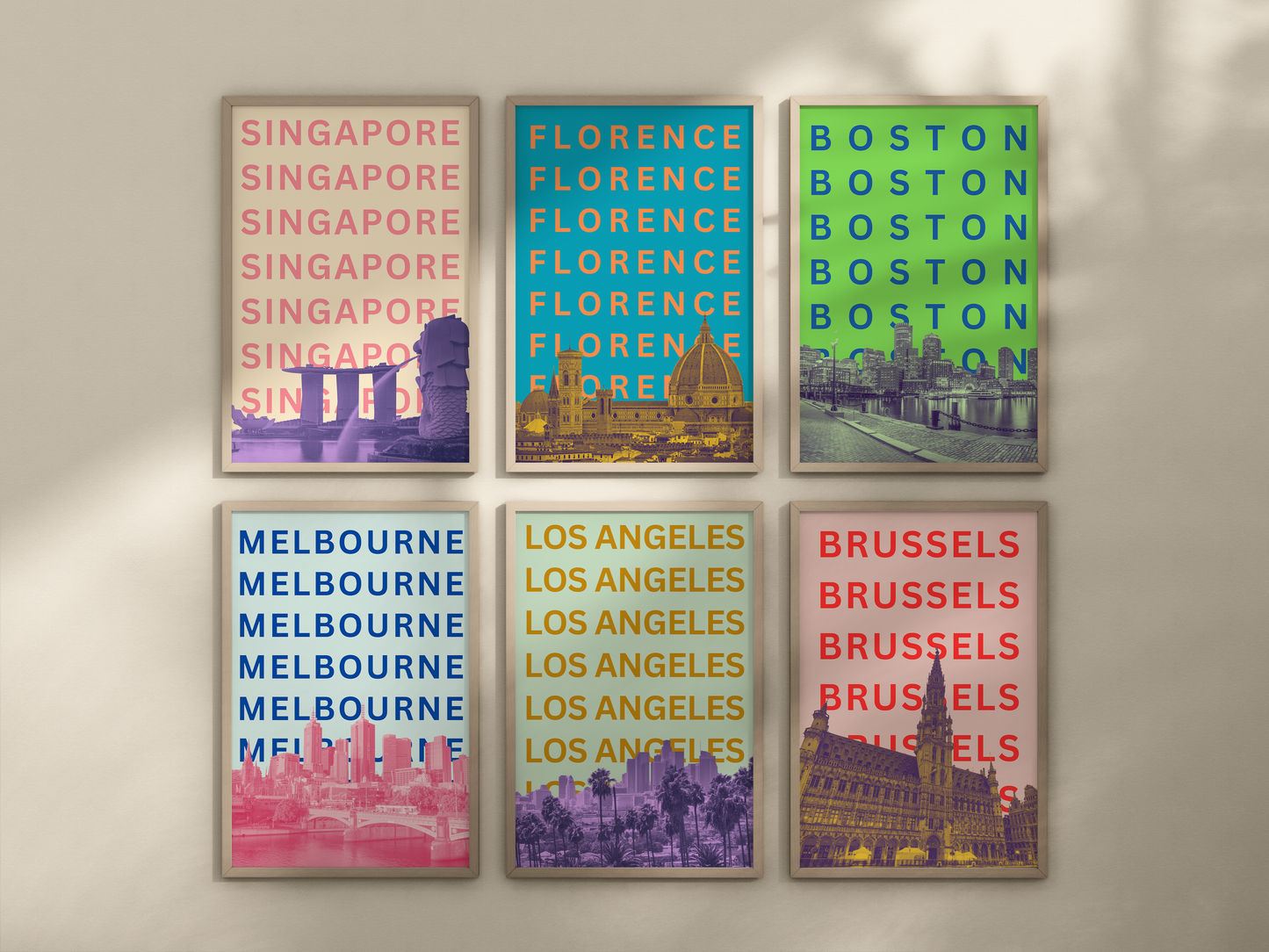 Pop Art style city skyline  posters - ANY location, any colour!