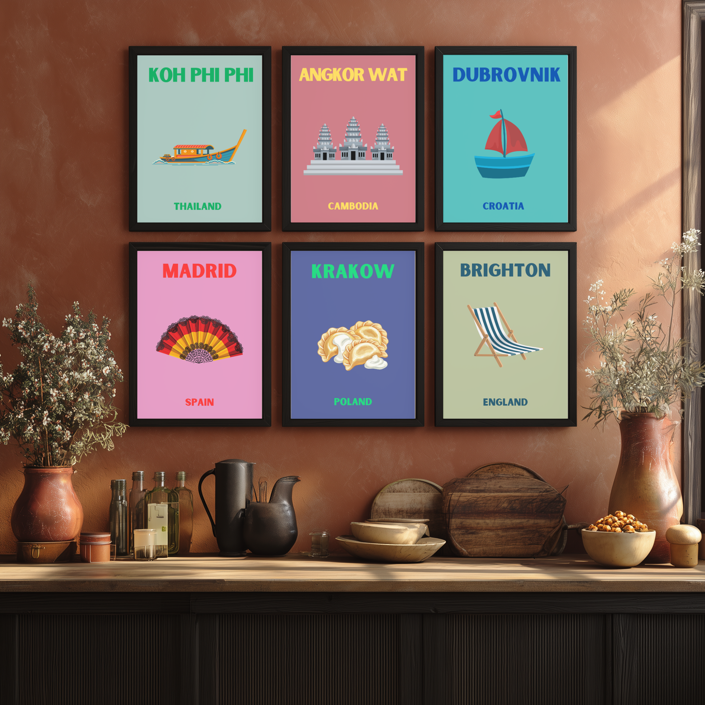 Pop Art style travel posters - ANY location, any colour!
