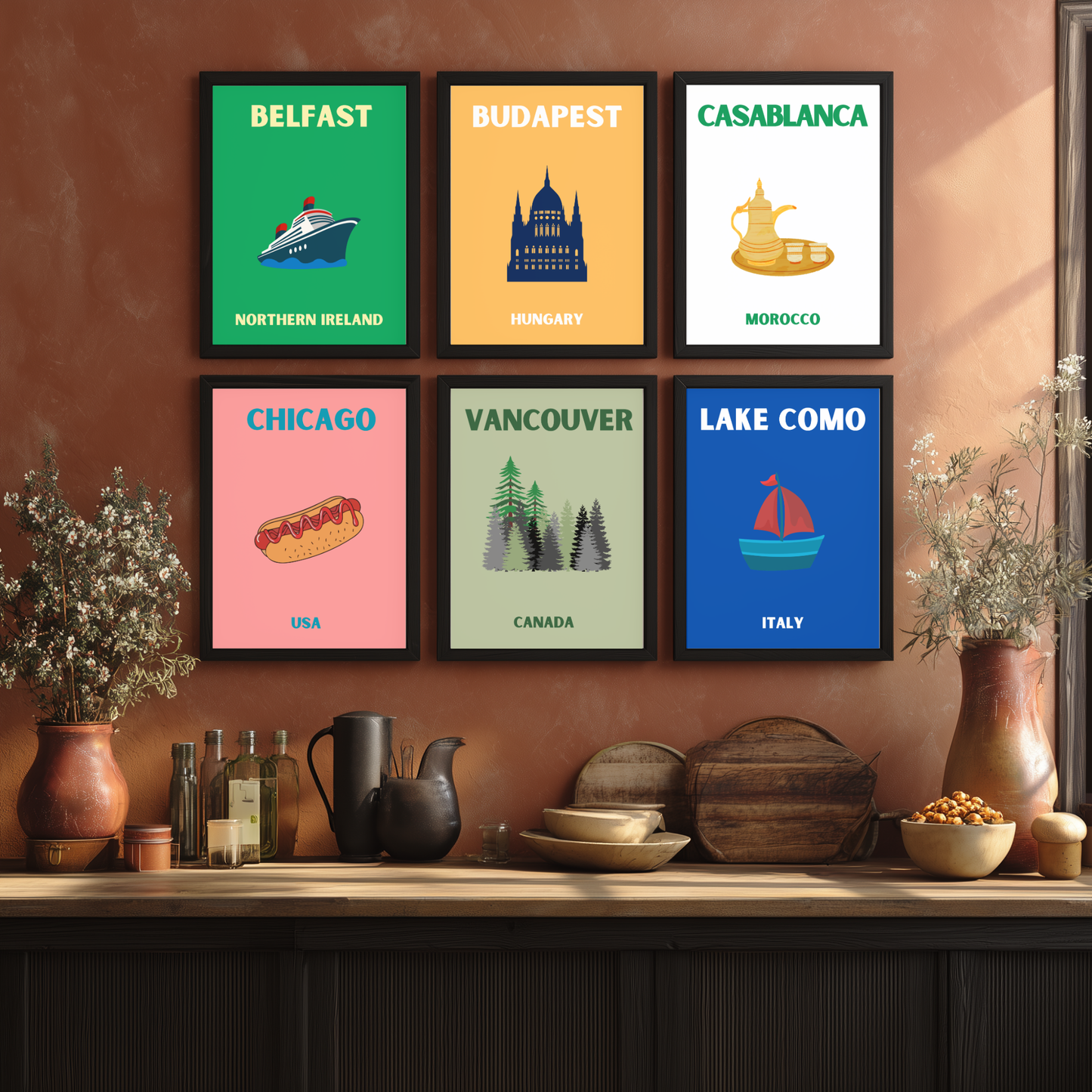 Pop Art style travel posters - ANY location, any colour!