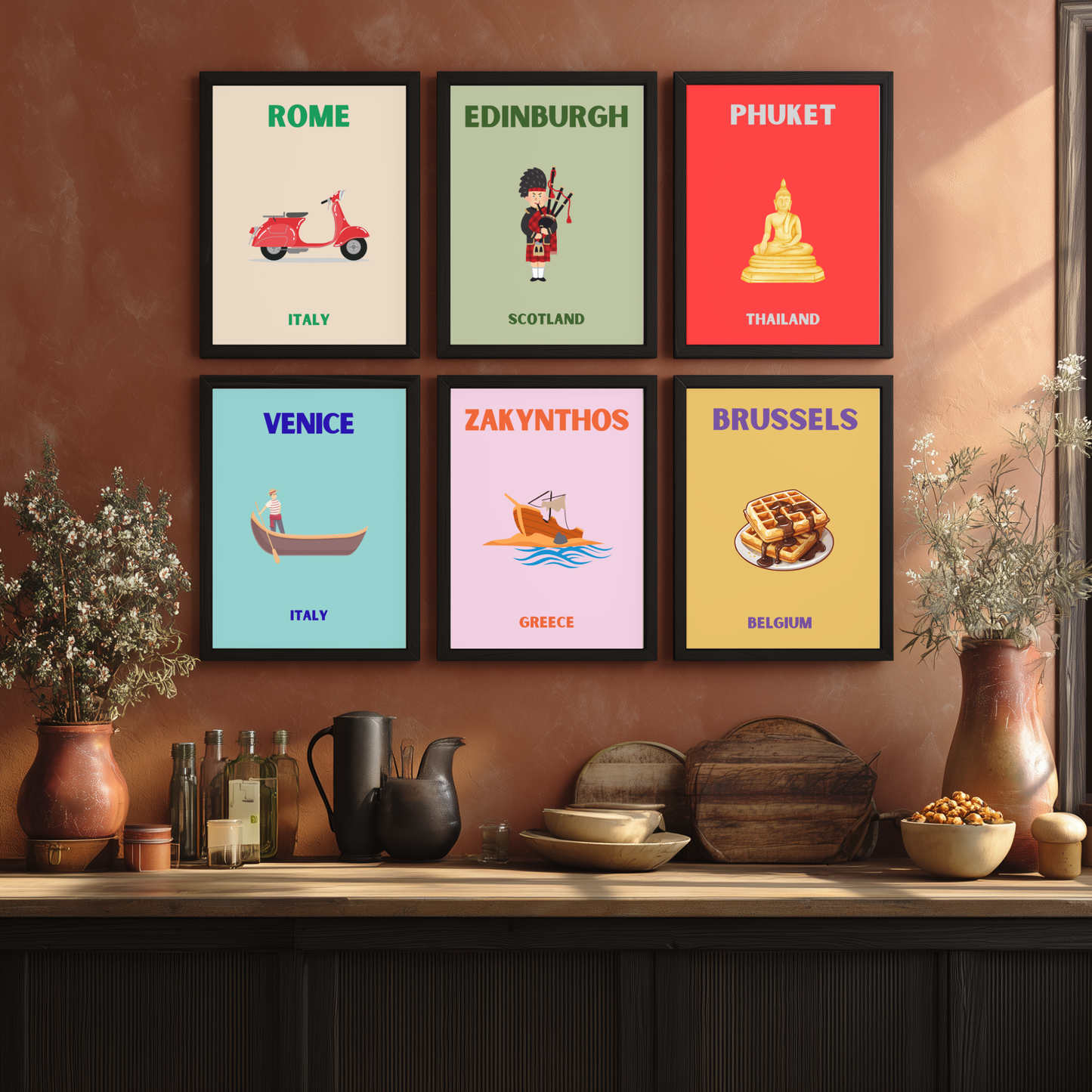 Pop Art style travel posters - ANY location, any colour!