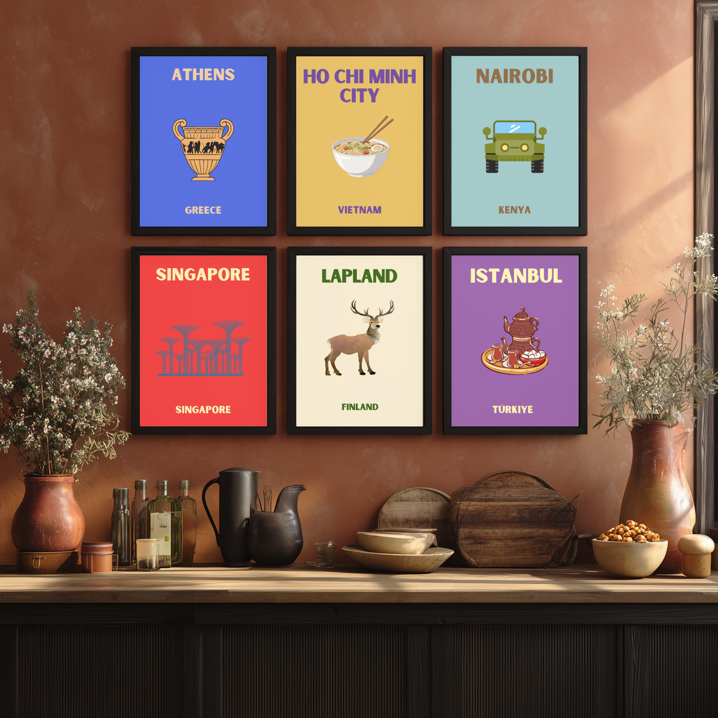 Pop Art style travel posters - ANY location, any colour!