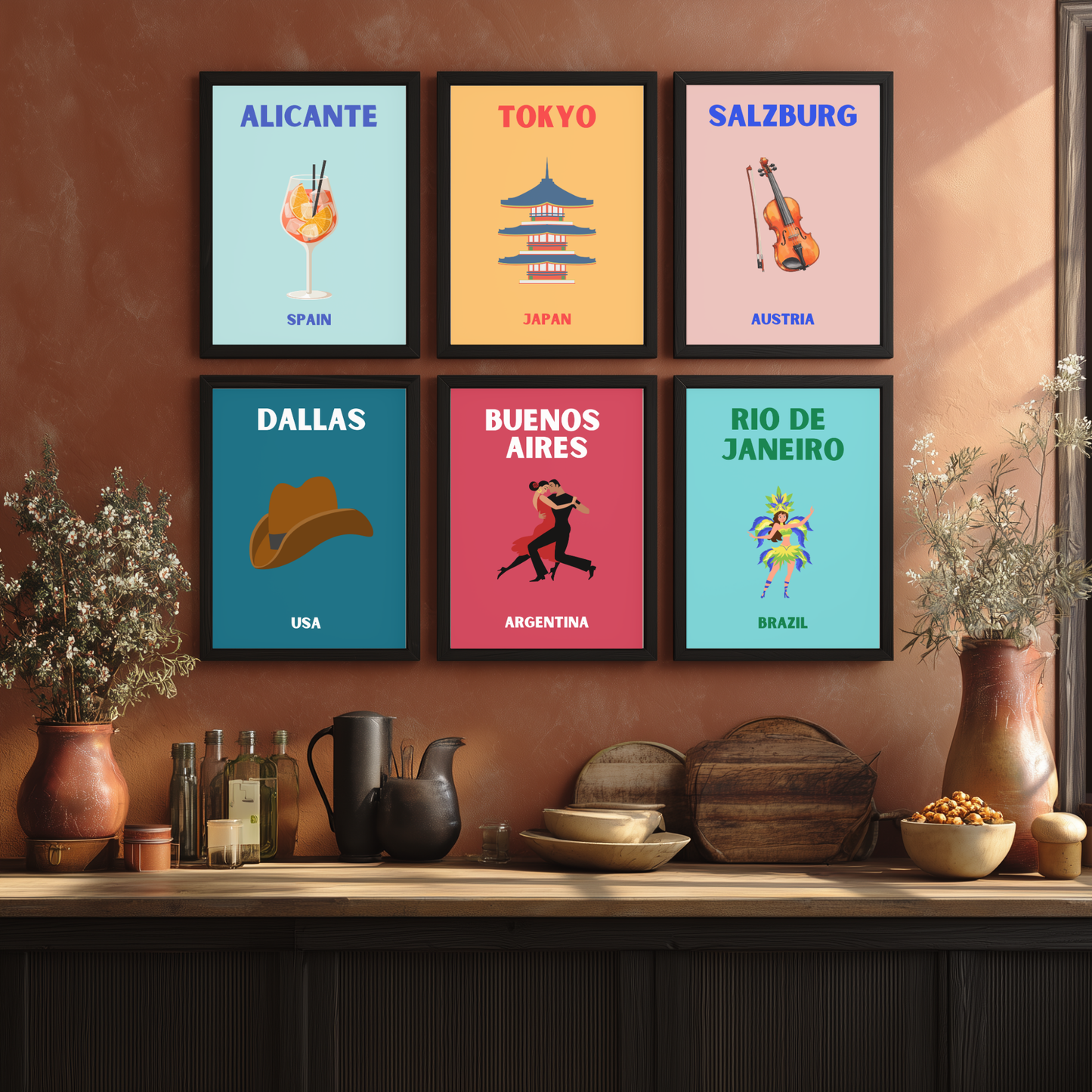 Pop Art style travel posters - ANY location, any colour!