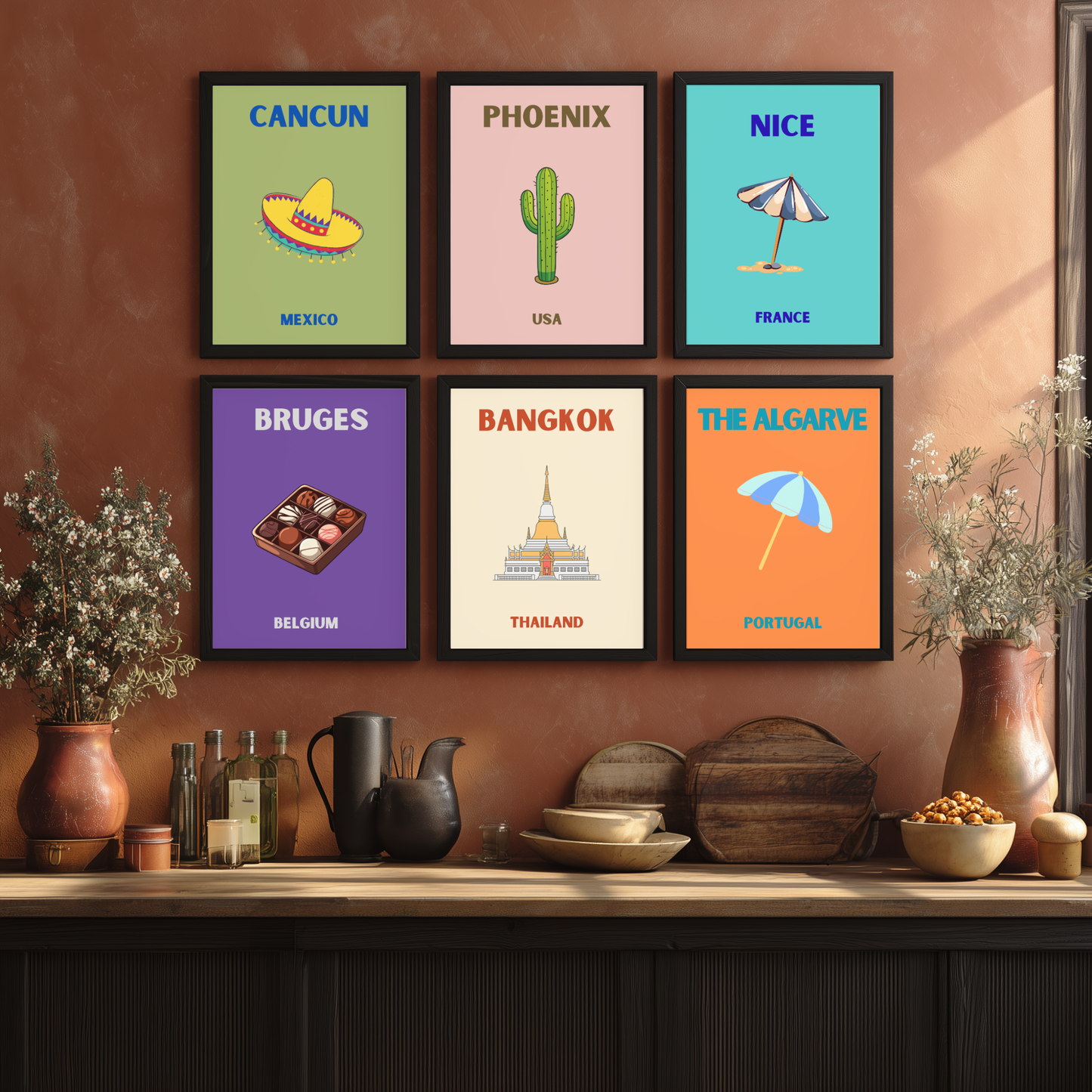 Pop Art style travel posters - ANY location, any colour!