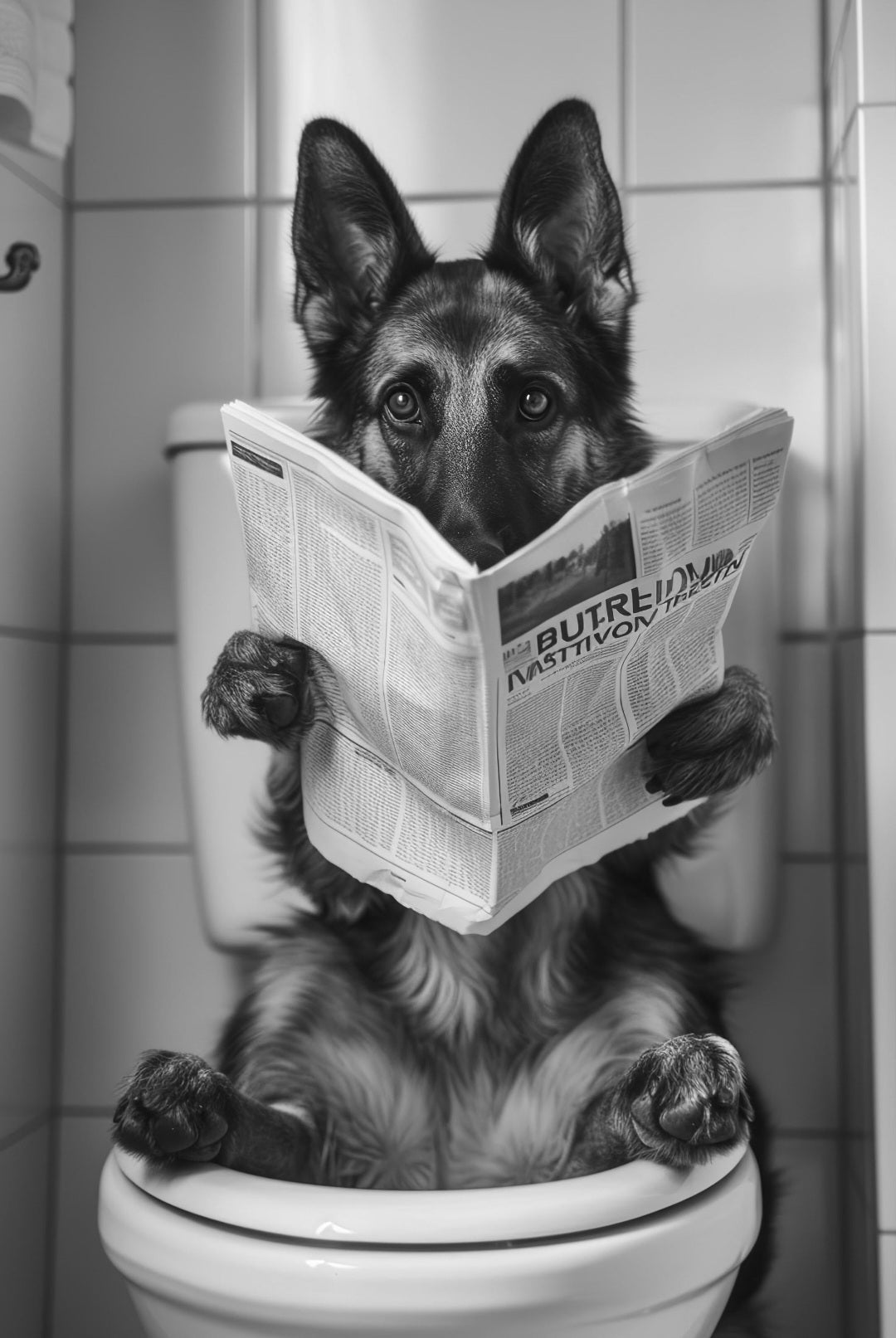 Set of 3 Dogs in the bathrooms posters