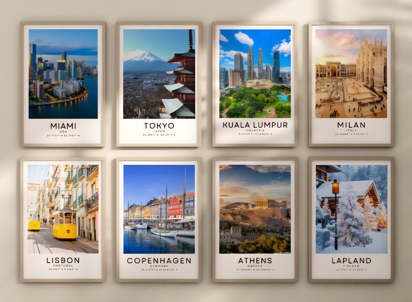 Set of 4 Travel prints - ANY CITY