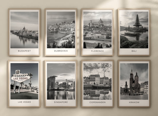 Black and white travel posters - Any city!
