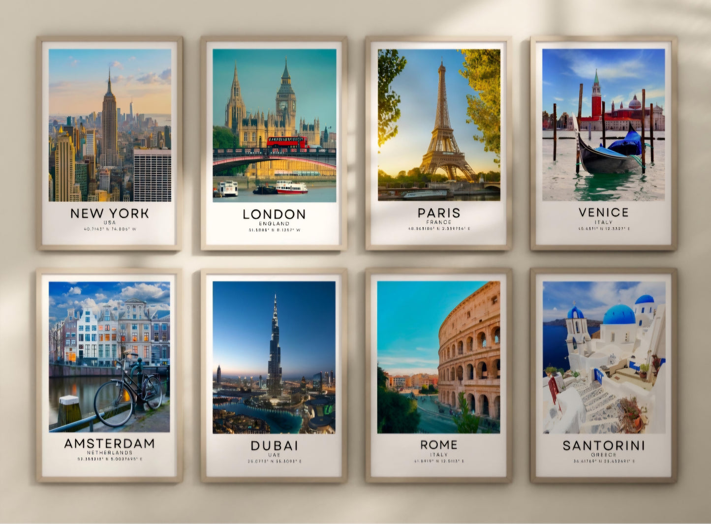 Set of 4 Travel prints - ANY CITY