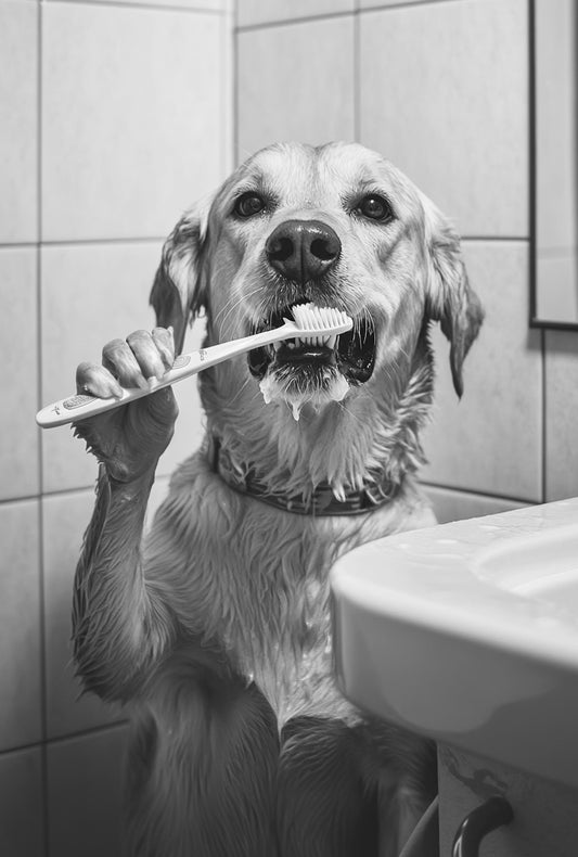 Set of 3 Dogs in the bathrooms posters