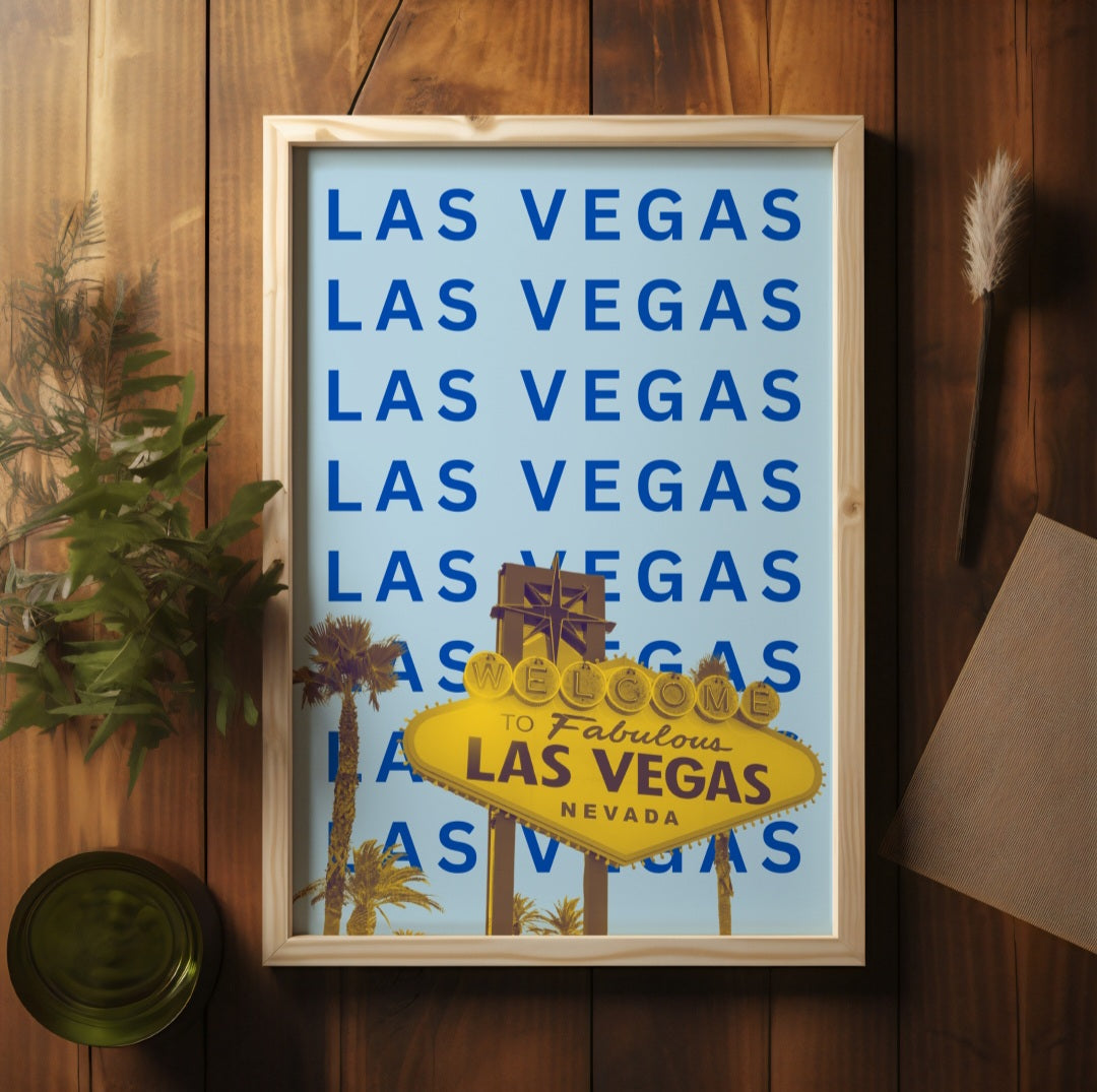 Las Vegas Pop Art style travel print