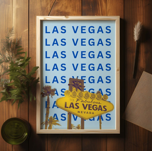 Las Vegas Pop Art style travel print