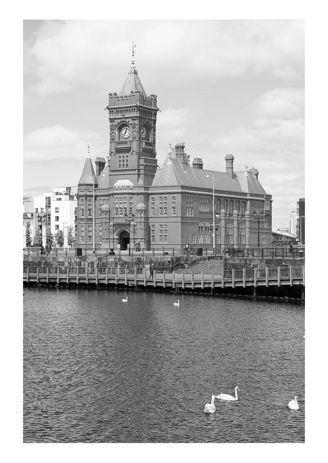 Set of 3 Cardiff black and white prints