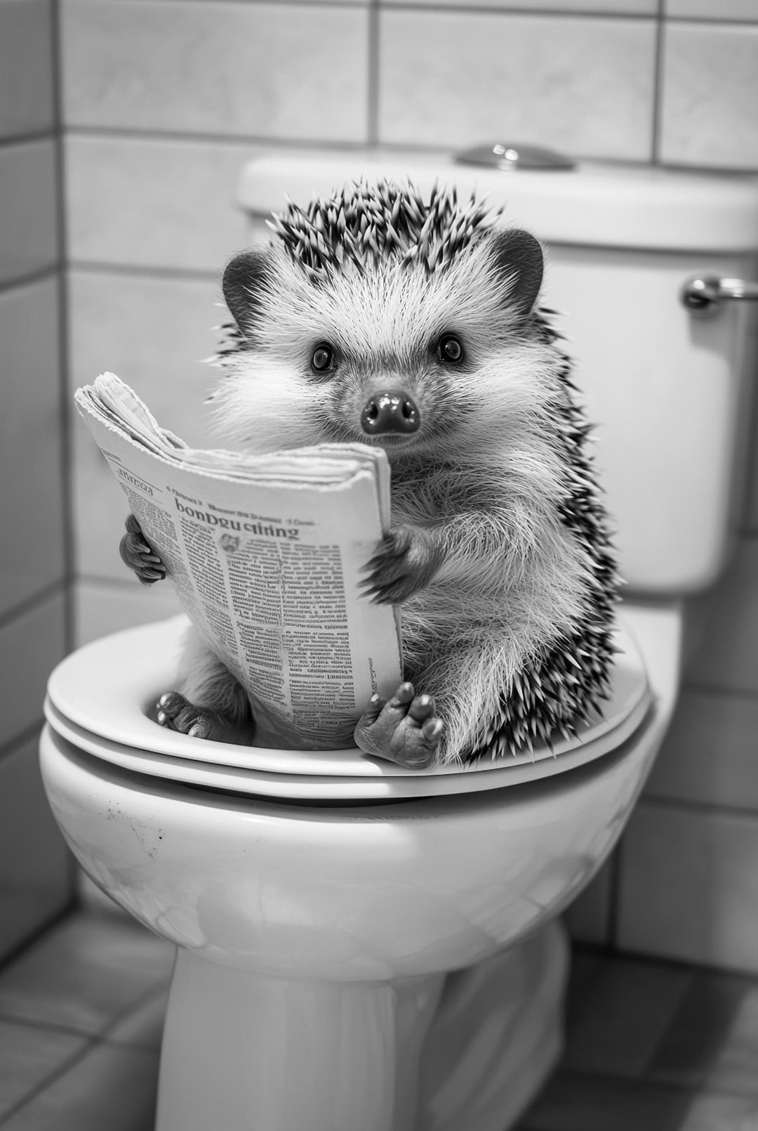 Set of 3 Hedgehogs in the bathrooms posters