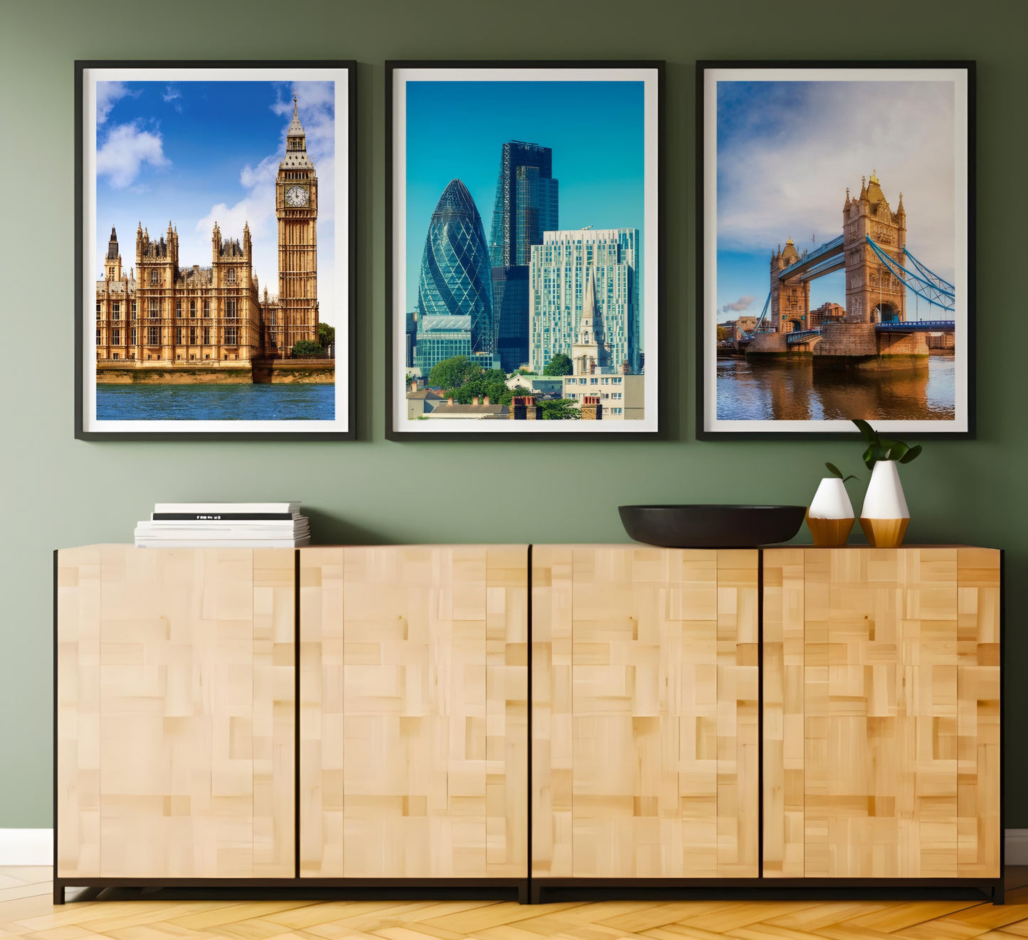 Set of 3 London colour city prints