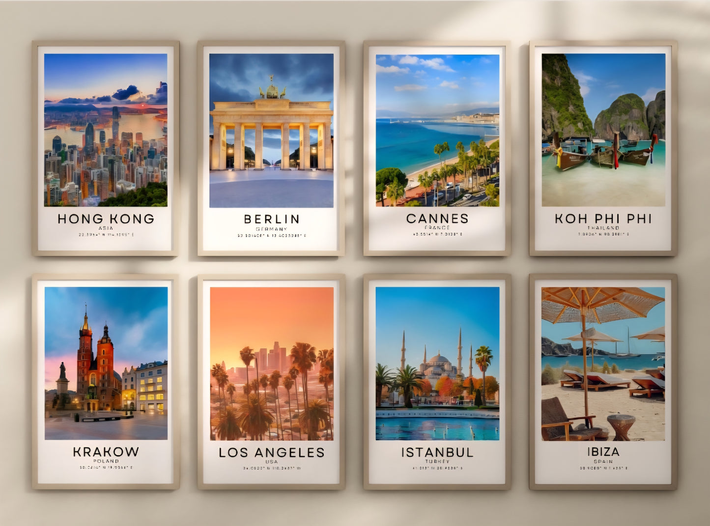 Set of 4 Travel prints - ANY CITY