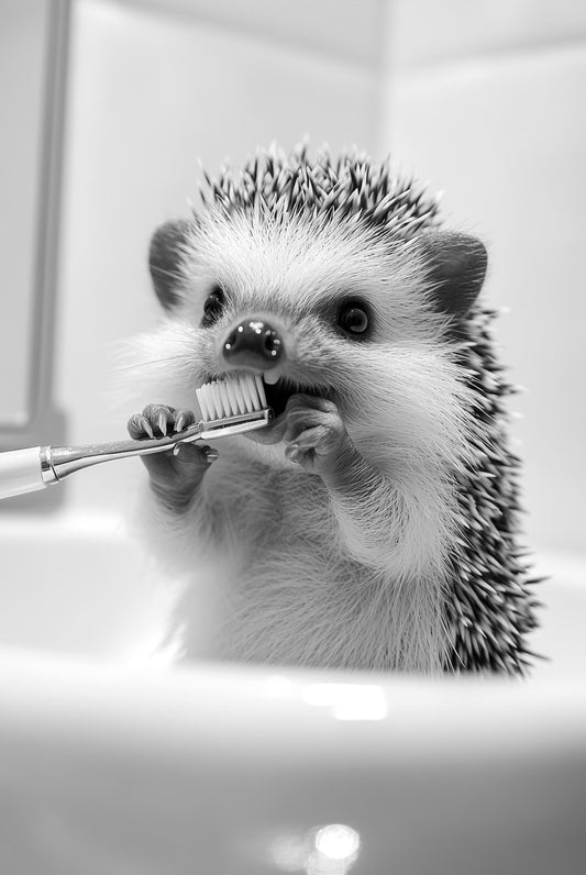 Set of 3 Hedgehogs in the bathrooms posters