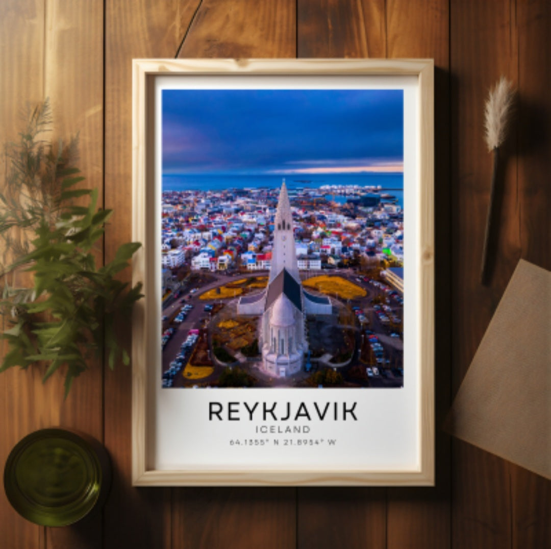 Reykjavik colour city print