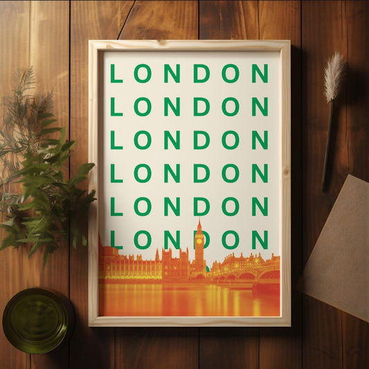London Pop Art style travel print