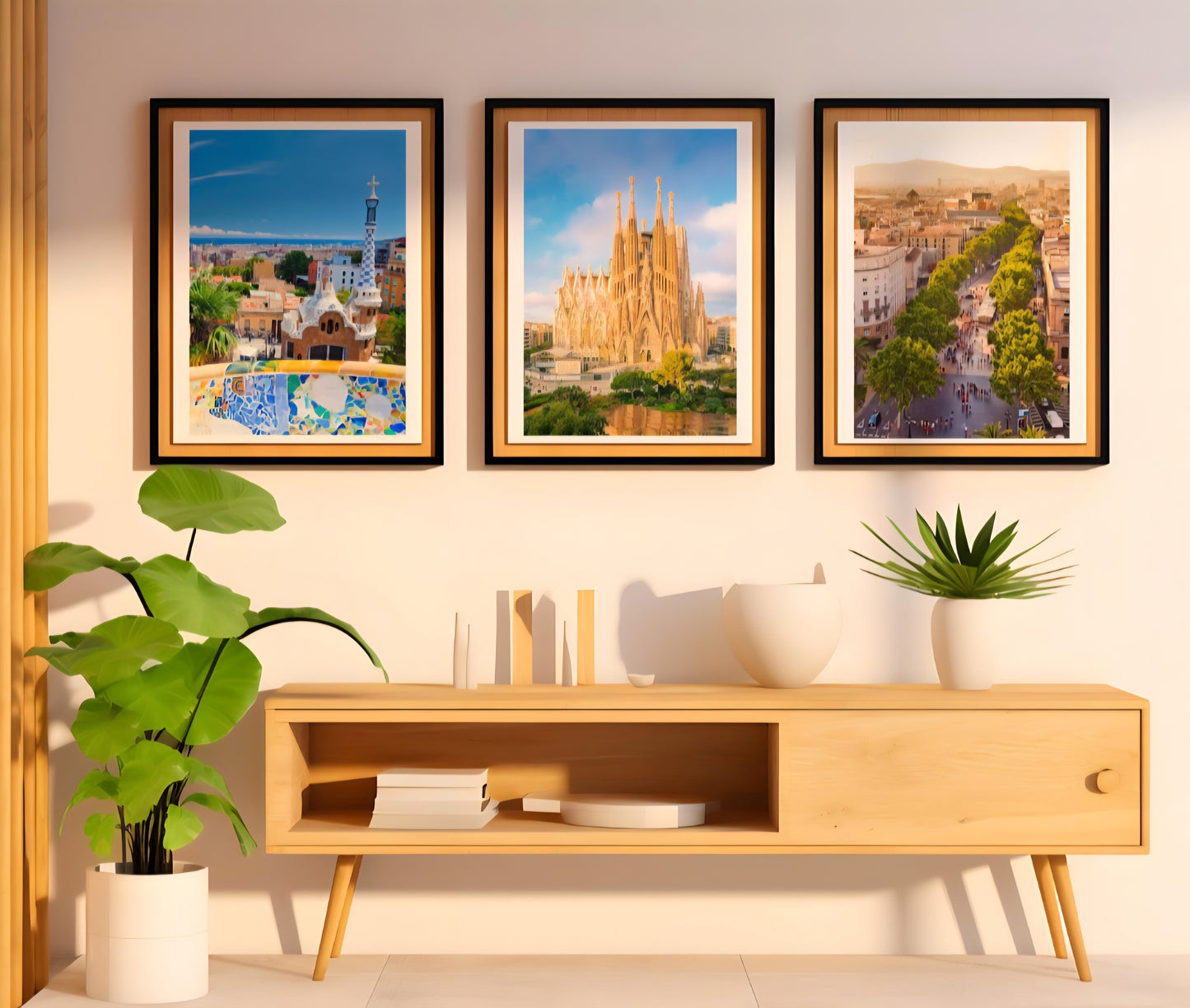 Set of 3 Barcelona city prints